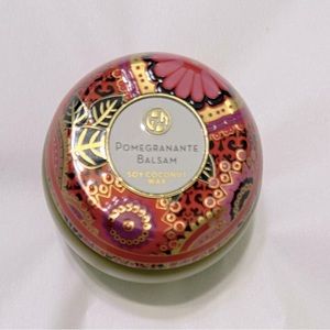 Huntington Home Soy Coconut Wax Candle Decorative Tin w/ Lid Pomegranante Balsam